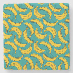 Posavasos De Piedra Banana amarilla: pintura de contorno negro