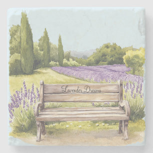 Posavasos De Piedra Banco de los Sueños de Lavanda
