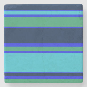 Posavasos De Piedra Bandas azules y verdes
