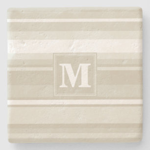 Posavasos De Piedra Bandas de arenisca monogramo