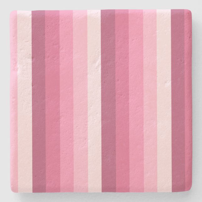 Posavasos De Piedra Bandas de sombra rosadas (Anverso)