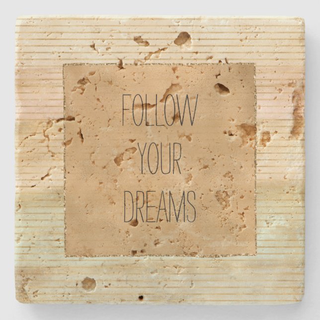 Posavasos De Piedra Bandas de tinta Rubor con crema de oro (Anverso)