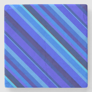 Posavasos De Piedra Bandas diagonales azules