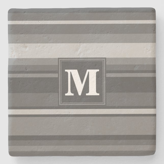 Posavasos De Piedra Bandas grises monográficas (Anverso)