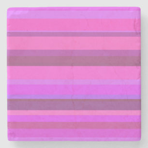 Posavasos De Piedra Bandas horizontales rosadas