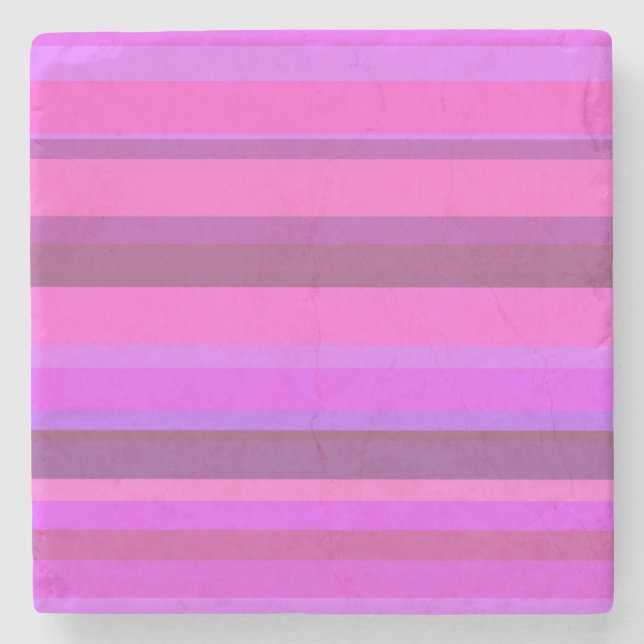 Posavasos De Piedra Bandas horizontales rosadas (Anverso)