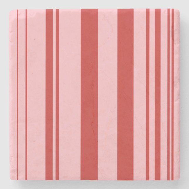 Posavasos De Piedra Bandas variadas/rosadas y rojas (Anverso)
