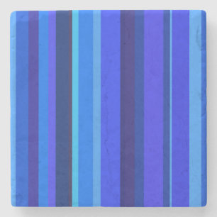Posavasos De Piedra Bandas verticales azules