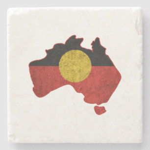 Posavasos De Piedra Bandera aborigen con problemas