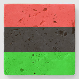 Posavasos De Piedra Bandera Afroamericana Totalmente