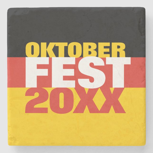 Posavasos De Piedra Bandera alemana del Oktoberfest Octoberfest (Anverso)