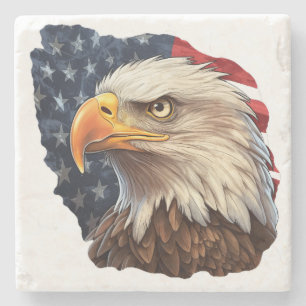 Posavasos De Piedra Bandera americana águila calva