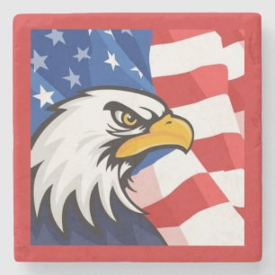 Posavasos De Piedra Bandera americana/escayola de piedra de águila