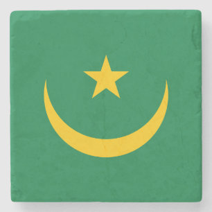 Posavasos De Piedra Bandera antigua de Mauritania