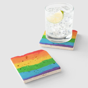 Posavasos De Piedra Bandera arcoiris lesbianas gay LGBT