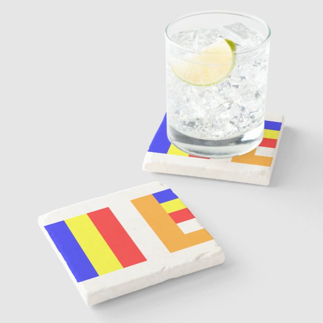 Posavasos De Piedra Bandera budista (Lateral)