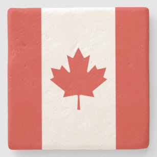 Posavasos De Piedra Bandera canadiense (hoja de arce) (Canadá)