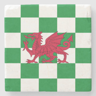 Posavasos De Piedra Bandera Celta Dragón Rojo Místico de Gales