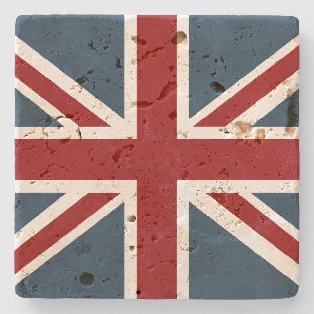 Posavasos De Piedra Bandera clásica de Union Jack (Anverso)