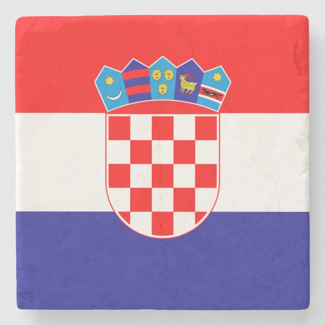 Posavasos De Piedra Bandera croata (Anverso)