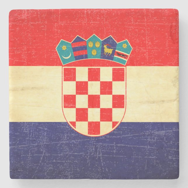 Posavasos De Piedra Bandera croata de vejez (Anverso)
