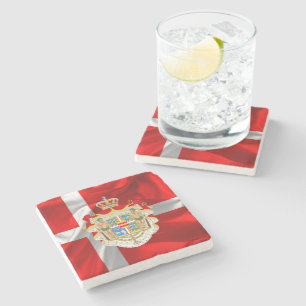 Posavasos De Piedra Bandera danesa: escudo de armas
