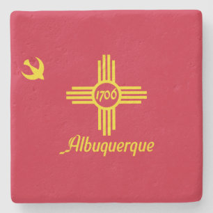 Posavasos De Piedra Bandera de Albuquerque (Nuevo México)