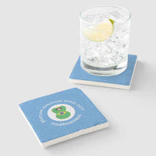 Posavasos De Piedra Bandera de ángel de Hanukkah brasileña personaliza