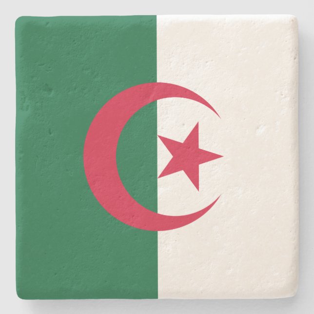 Posavasos De Piedra Bandera de Argelia (Anverso)