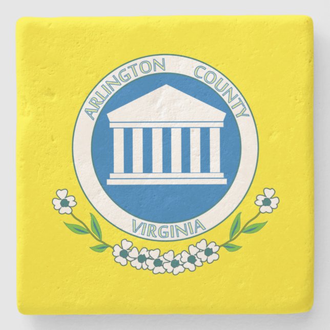 Posavasos De Piedra Bandera de Arlington (Virginia) (Anverso)