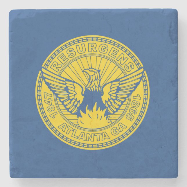 Posavasos De Piedra Bandera de Atlanta (Georgia, Estados Unidos) (Anverso)