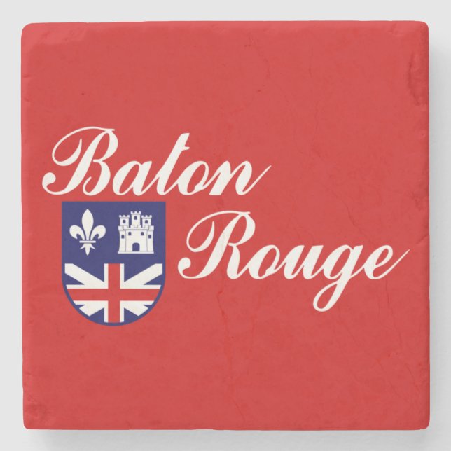 Posavasos De Piedra Bandera de Baton Rouge (Luisiana) (Anverso)