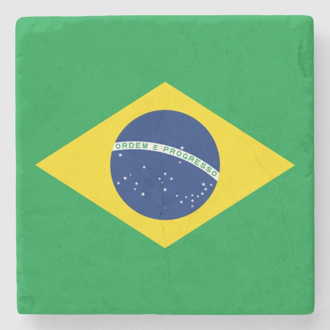 Posavasos De Piedra Bandera de Brasil (Anverso)