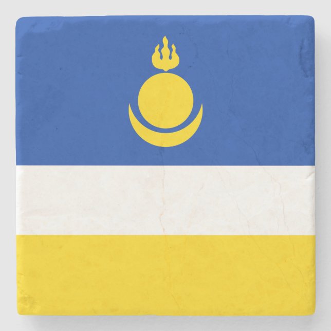 Posavasos De Piedra Bandera de Buryatia Patriótica (Anverso)