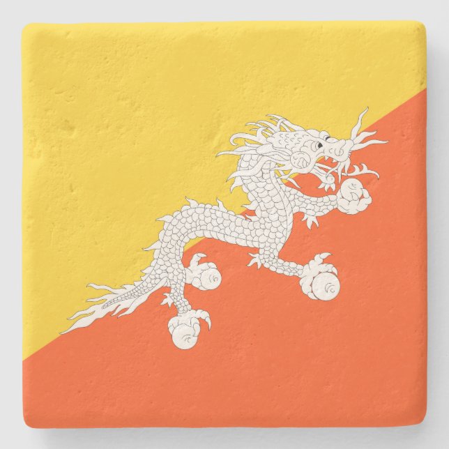 Posavasos De Piedra Bandera de Bután (Bután) (dragón trueno) (Anverso)