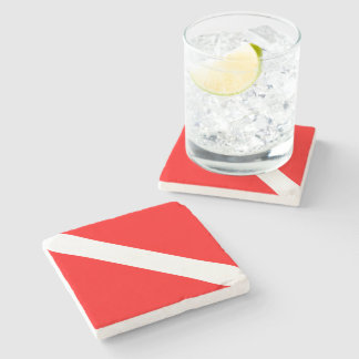 Posavasos De Piedra Bandera de buzo Bandera de buceo Buzo abajo