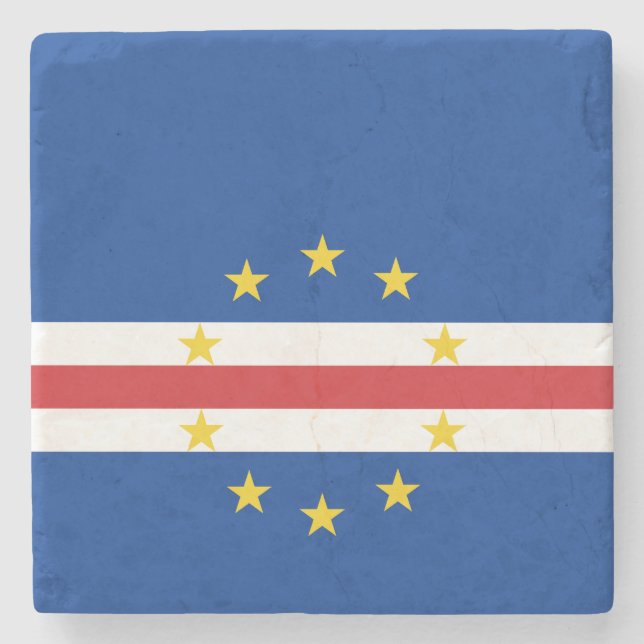Posavasos De Piedra Bandera de Cabo Verde (Anverso)