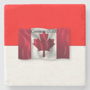 Posavasos De Piedra Bandera de Canadá