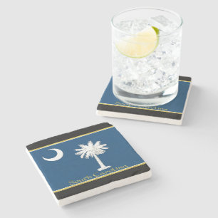 Posavasos De Piedra Bandera de Carolina del Sur