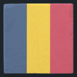 Posavasos De Piedra Bandera de Chad<br><div class="desc">Bandera patriótica de Chad.</div>