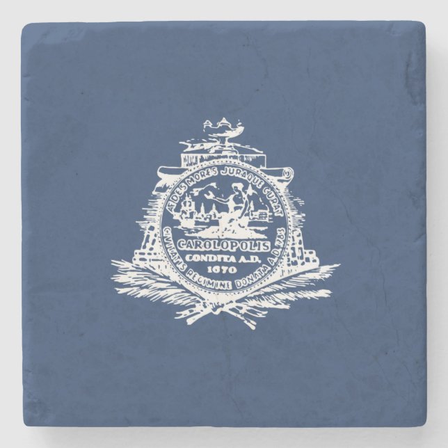 Posavasos De Piedra Bandera de Charleston (Carolina del Sur) (Anverso)