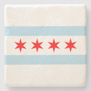 Posavasos De Piedra Bandera de Chicago (Illinois)