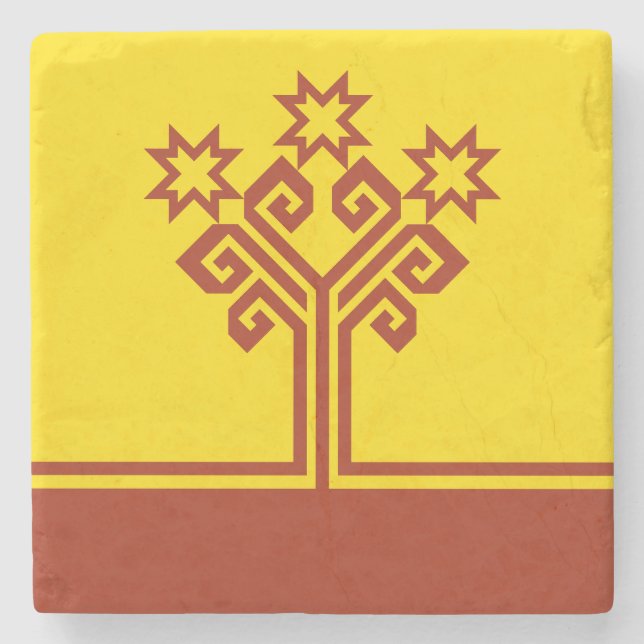 Posavasos De Piedra Bandera de Chuvasia (Anverso)