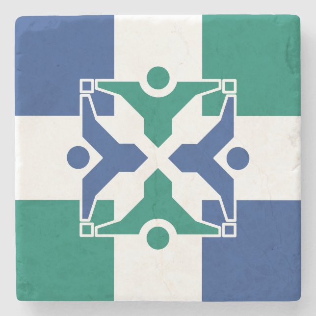 Posavasos De Piedra Bandera de Columbia (Missouri) (Anverso)