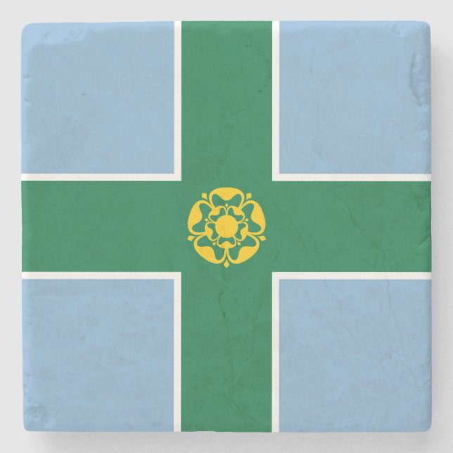 Posavasos De Piedra Bandera de Derbyshire (condado de Inglaterra, Rein (Anverso)