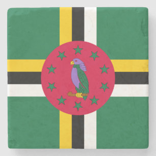 Posavasos De Piedra Bandera de Dominica