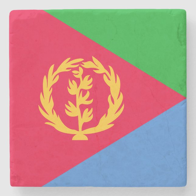 Posavasos De Piedra Bandera de Eritrea (Anverso)