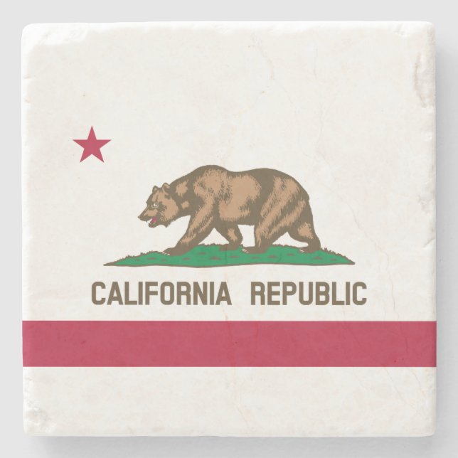 Posavasos De Piedra Bandera de estado de California (Anverso)