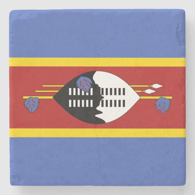 Posavasos De Piedra Bandera de Eswatini (Anverso)
