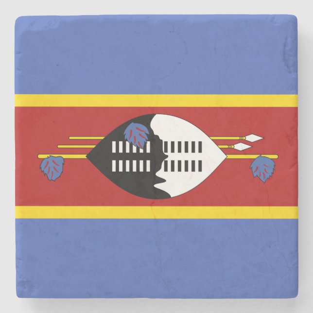 Posavasos De Piedra Bandera de Eswatini (Swazilandia) (Anverso)